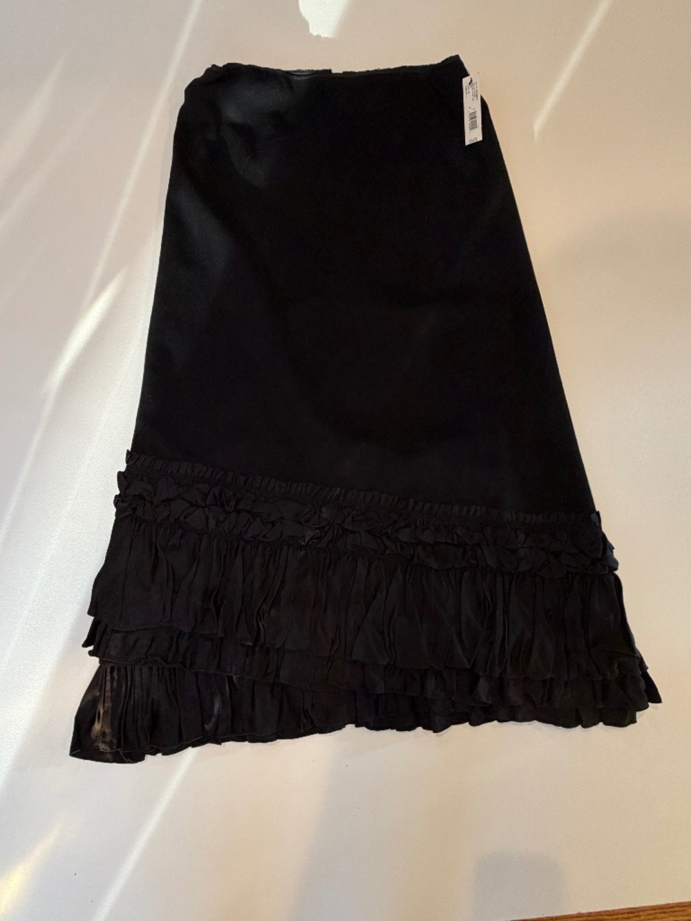 NEW -DKNY - WOOL MAXI SKIRT WITH TIERED PLEATED HEM